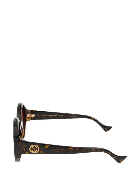 Gucci Interlocking G round-frame sunglasses - Brown