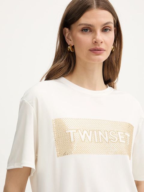 Twinset t-shirt damski kolor beżowy 261LB2SAA