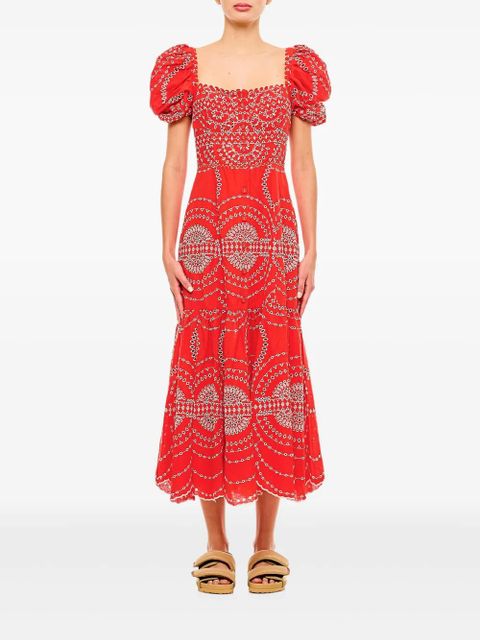 Charo Ruiz Ibiza puff-sleeve embroidered midi dress - zdjęcie produktu nr 1