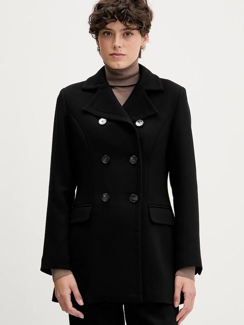 Sisley płaszcz kolor czarny 2OUALN05Z - zdjęcie produktu nr 1