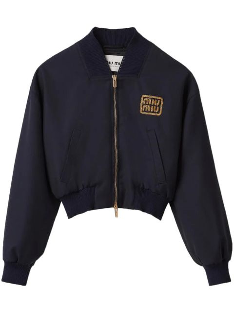 Miu Miu Batavia bomber jacket - Blue - zdjęcie produktu nr 1