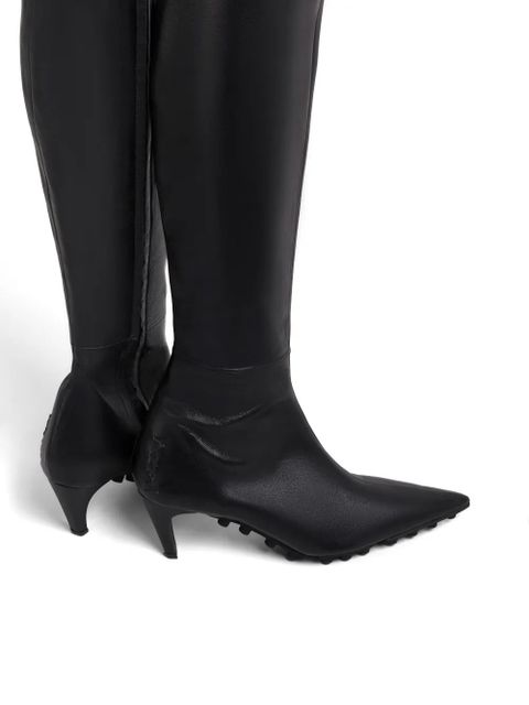 Marni Spike leather knee-high boots - Black