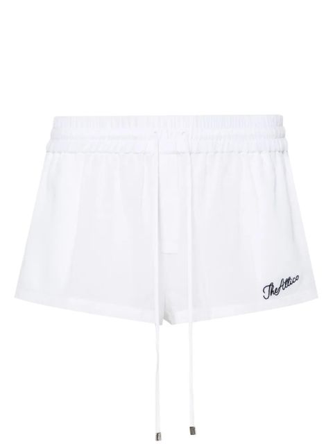 The Attico logo-embroidered cotton shorts - White - zdjęcie produktu nr 1