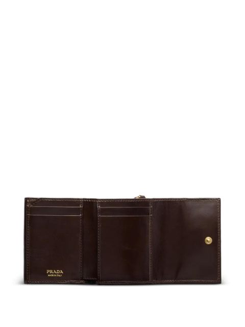 Prada small snap-closure leather wallet - Brown