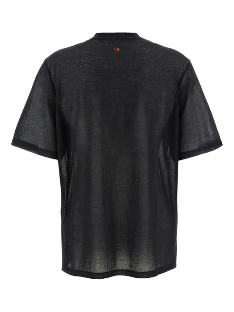 Victoria Beckham logo-embroidered T-shirt - Black - zdjęcie produktu nr 2
