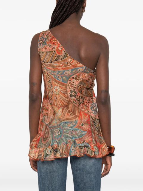 ETRO ruffled paisley top - Orange