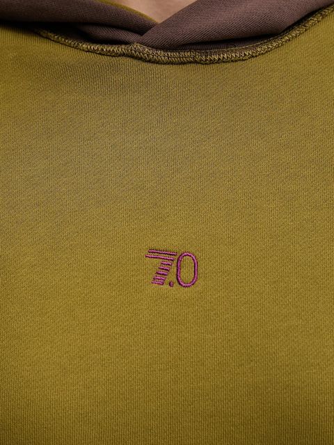 EA7 Emporio Armani bluza dwustronna damska kolor brązowy z kapturem gładka AF10377-7X000156