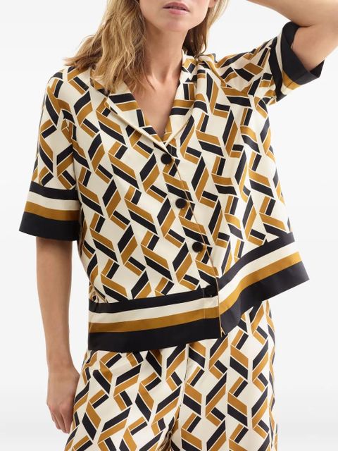 ERES Sonore geometric-print short-sleeve shirt - White