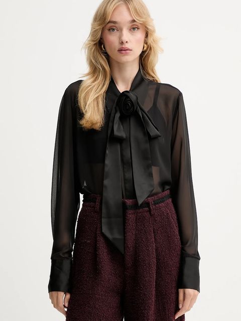 Gestuz koszula damska kolor czarny regular z kołnierzykiem klasycznym 10910669 - zdjęcie produktu nr 1