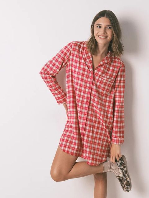 women'secret koszula nocna z bawełną damska kolor czerwony 4442121 - zdjęcie produktu nr 1