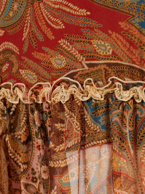 ETRO ruffled paisley-print maxi skirt - Orange