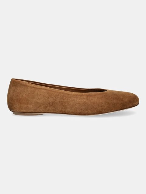 Weekend Max Mara baleriny zamszowe Todisuede kolor brązowy 2525526074600