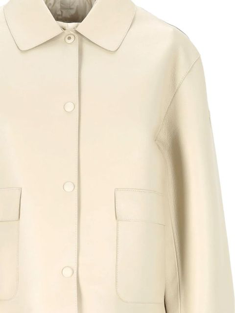 Moncler flap-pocket leather jacket - Neutrals