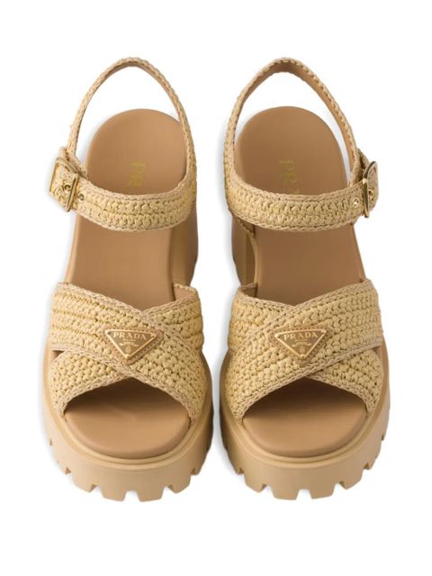 Prada crochet sandals - Neutrals