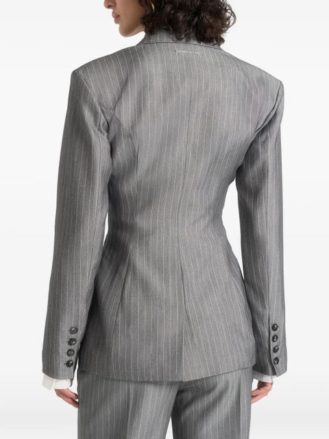Manière De Voir Delphine pinstripe wrap-tie blazer - Grey