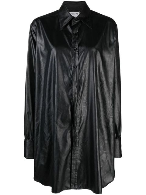 Maison Margiela longline faux-leather shirt - Black - zdjęcie produktu nr 1