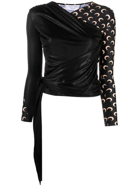 Marine Serre Regenerated crescent moon-print top - Black - zdjęcie produktu nr 1