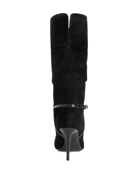 Giuseppe Zanotti 85mm SECRET pleated suede boots - Black