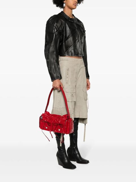 Acne Studios crinkled shoulder bag - Red