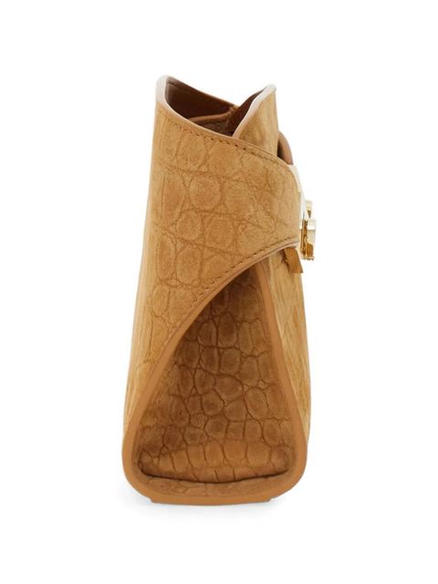 Ferragamo mini Hug crocodile-effect crossbody bag - Neutrals