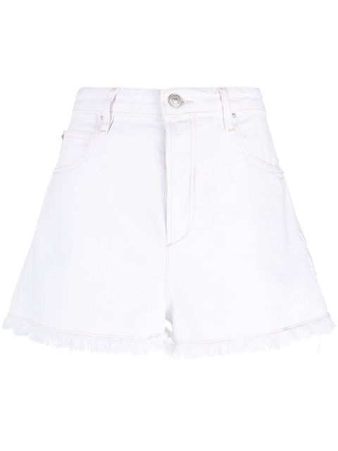 ISABEL MARANT Lesia frayed denim shorts - White - zdjęcie produktu nr 1