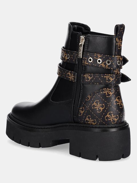 Guess sztyblety SADRINO damskie kolor czarny na płaskim obcasie FLTSDR FAL10