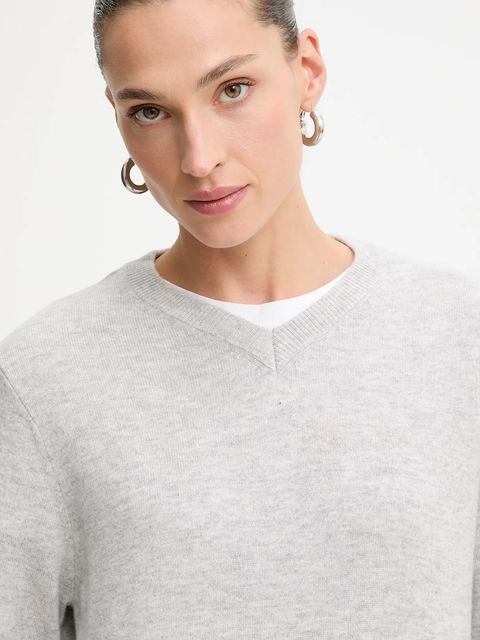 Answear.LAB sweter z wełny merino damski kolor szary lekki