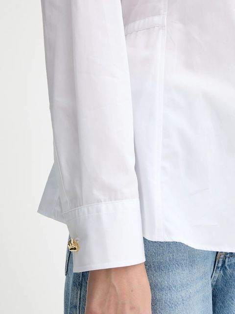 HUGO koszula bawełniana damska kolor biały regular z kołnierzykiem klasycznym 50548428