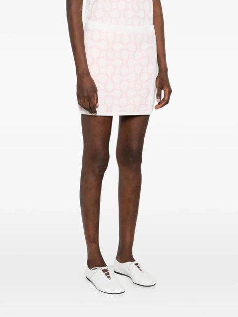 Casablanca geometric print wrap skirt - White