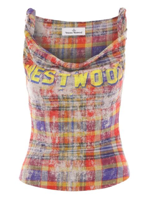 Vivienne Westwood cowl-neck plaid top - Orange - zdjęcie produktu nr 1