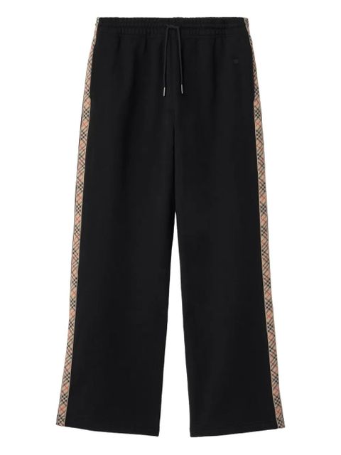 Burberry equestrian knight-design checked track pants - Black - zdjęcie produktu nr 1