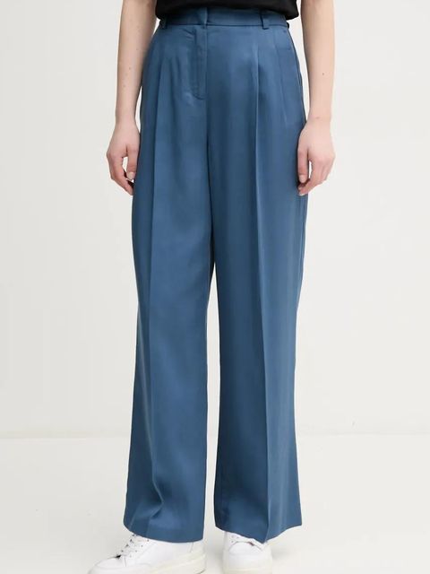 United Colors of Benetton spodnie damskie kolor granatowy szerokie high waist 4Y09DF08X - zdjęcie produktu nr 1