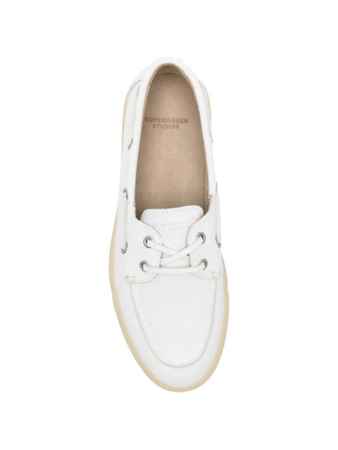 Copenhagen tie-fastening leather loafers - White