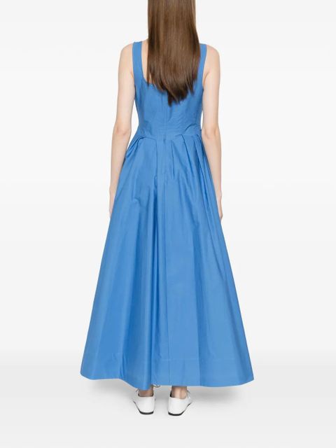 Sportmax Giro square-neck A-line maxi dress - Blue