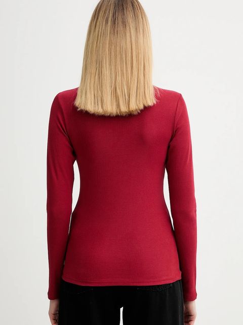 Marc O'Polo longsleeve kolor czerwony z golfem 5000007490 - zdjęcie produktu nr 2