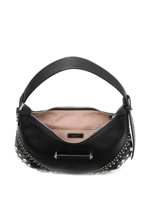 Jimmy Choo small Bar Hobo studded pearl shoulder bag - Black