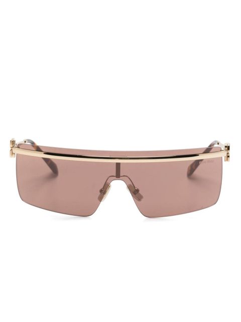 Miu Miu Eyewear shield-frame sunglasses - Gold - zdjęcie produktu nr 1