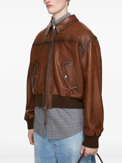 Acne Studios leather jacket - Brown - zdjęcie produktu nr 2