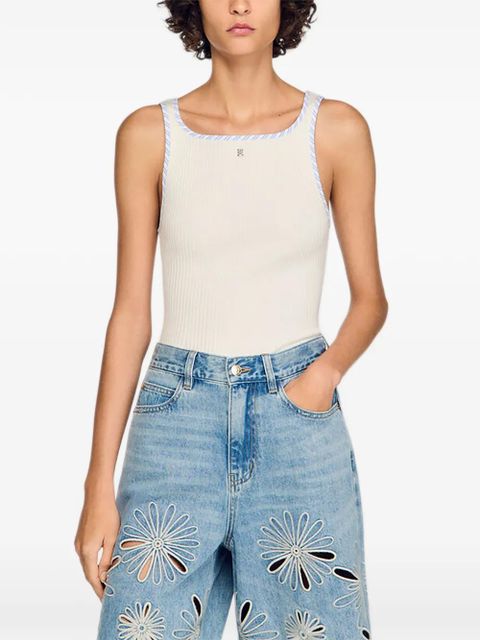 SANDRO ribbed top - Neutrals