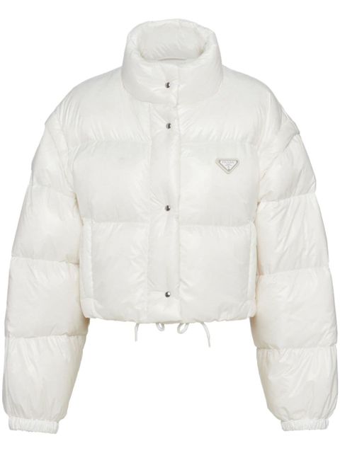 Prada Re-Nylon cropped down jacket - White - zdjęcie produktu nr 1