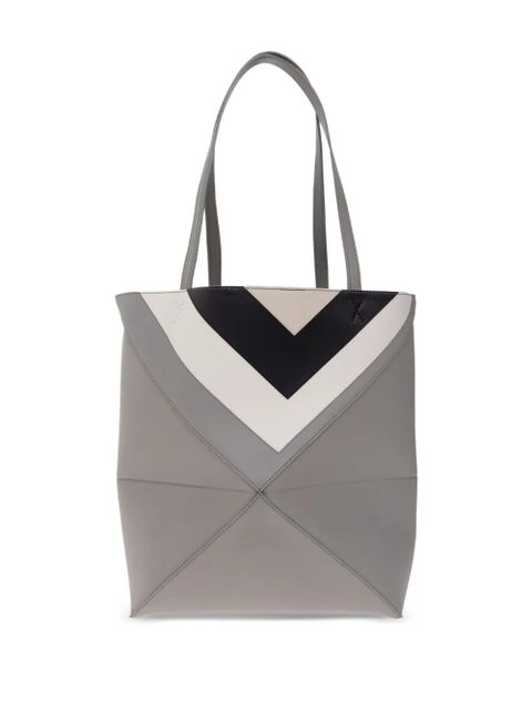 LOEWE x Albers Puzzle Fold chevron panel tote bag - Grey - zdjęcie produktu nr 2