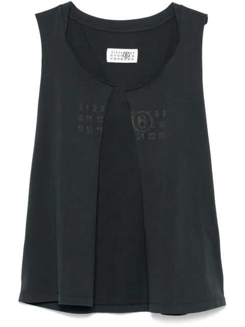 MM6 Maison Margiela Numbers-motif vest - Black - zdjęcie produktu nr 1