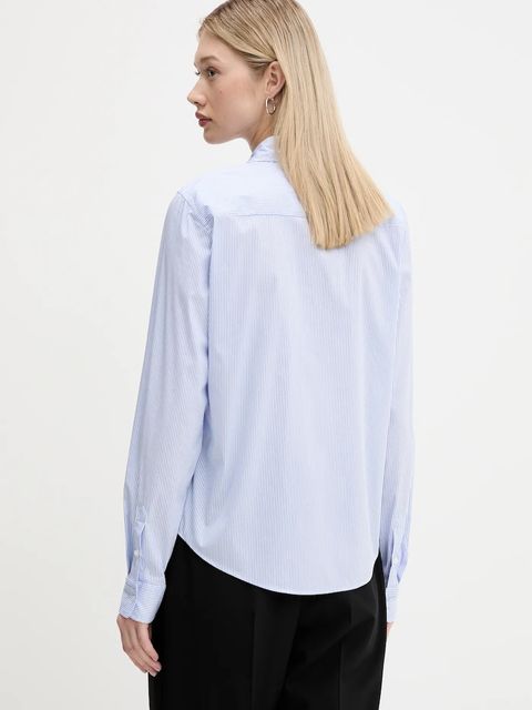 HUGO koszula damska kolor niebieski regular z kołnierzykiem klasycznym 50544090