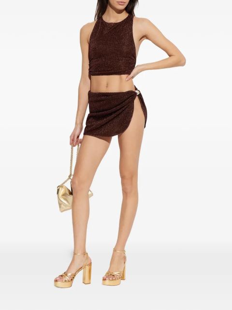 Oséree draped embellished skirt - Brown