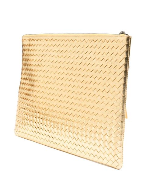 DRAGON DIFFUSION A4 woven clutch bag - Gold