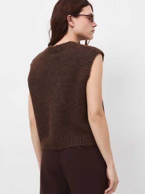 Medicine kamizelka damska kolor brązowy ciepły