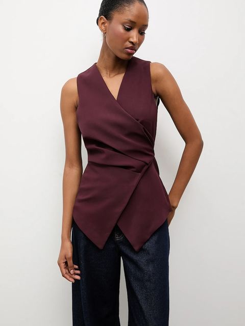 Answear.LAB kamizelka kolor bordowy oversize - zdjęcie produktu nr 1