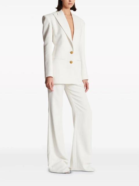 Balmain 2-Button single-breasted crepe blazer - White