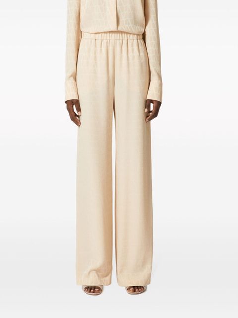 Valentino Garavani Toile Iconographe jacquard silk trousers - Neutrals