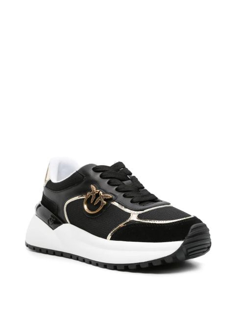 PINKO Love Birds leather sneakers - Black